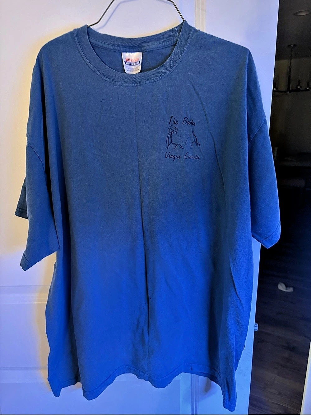 Hanes British Virgin Islands so Men's Blue Graphic Tee 2XL